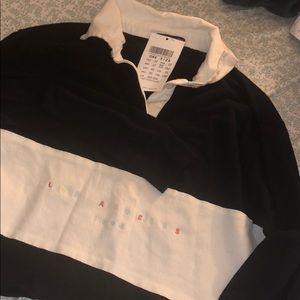 Brandy Melville cropped Polo long sleeve top